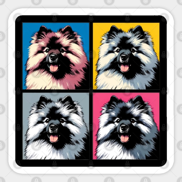 Pop Retro Keeshond Art - Cute Puppy Sticker by PawPopArt